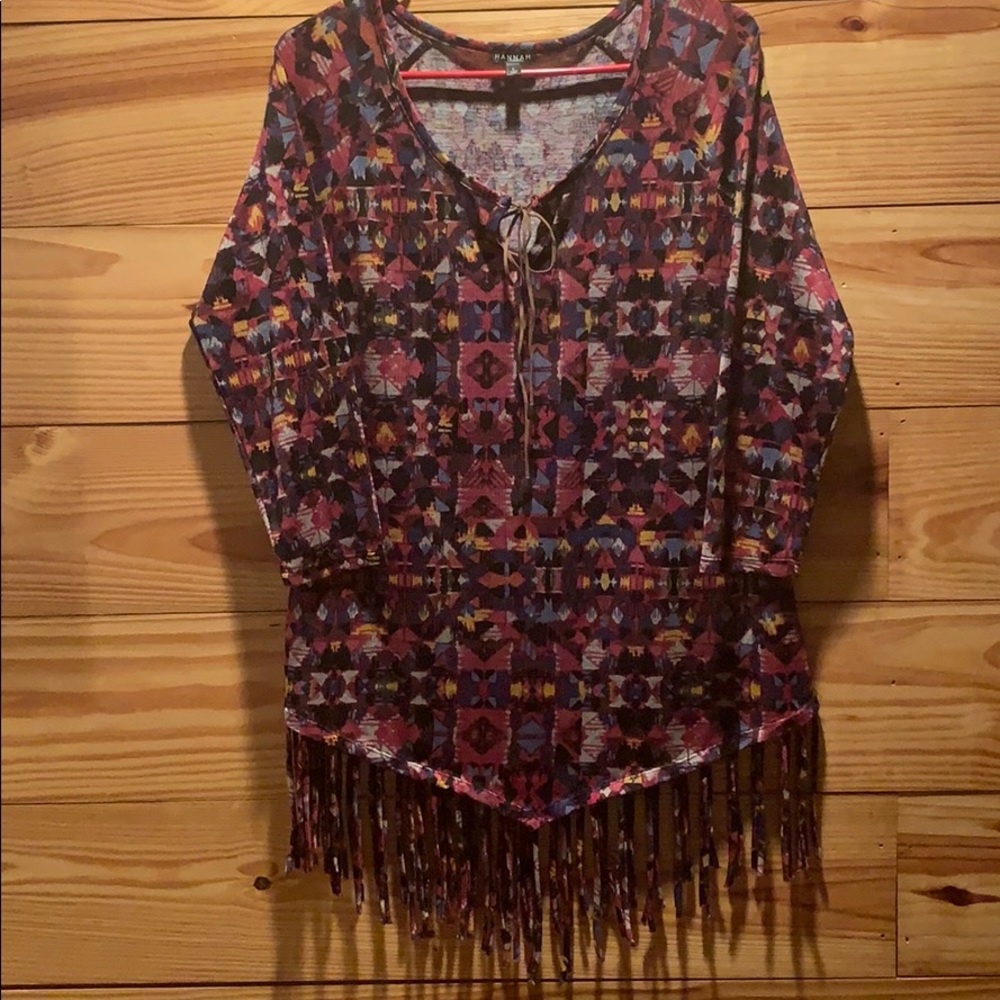 Multicolor Fringed Shirt